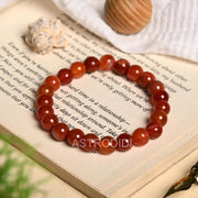 Astrodidi Natural Certified Red Sulemani Yamini Carnelian Hakik Stone Bracelet Help to Courage, Confidence, Emotional Stability, Focus and Clarity | Reiki Feng-Shui Healing Crystal Gemstone Bracelet for Men and Women