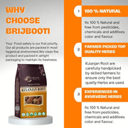 BrijBooti Kulanjan Root 400 Gr - Paan Jadd - Kulinjan - Alpinia Galanga Wild - Siamese Ginger - Thai Ginger