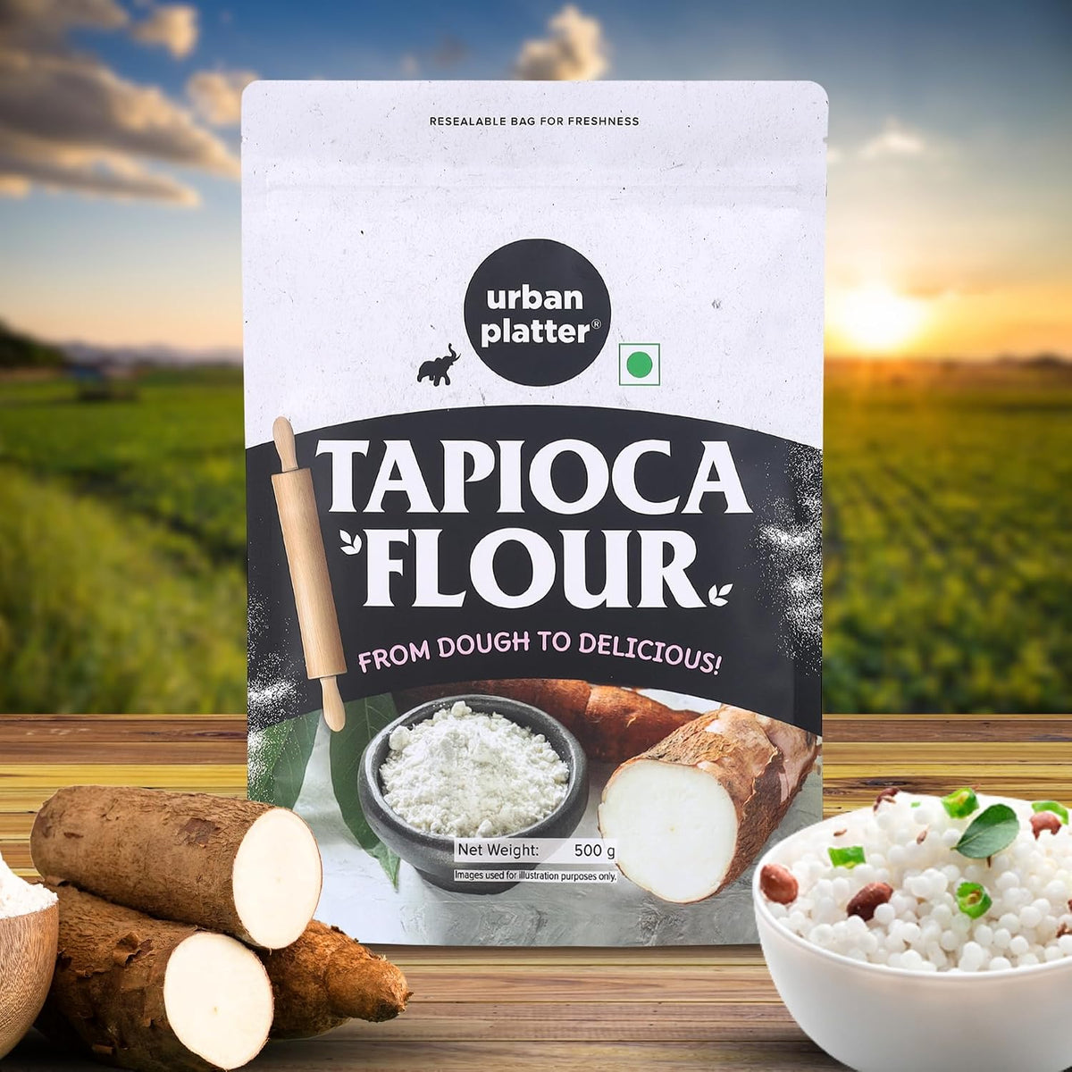 Urban Platter Tapioca Flour, 500g (Neutral Taste | Ideal for Baking, Thickening, and Crisp Batters | Pantry Essential)