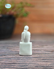 SHINDE EXPORTS shirdi saibaba Marble Idol Statue murti Home Murty for car Dashboard for Pooja Room (9cm)