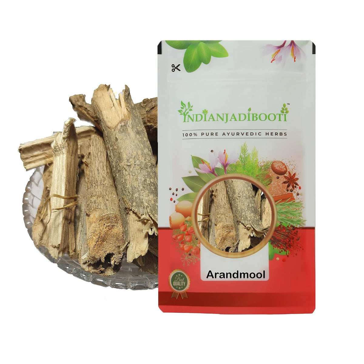 IndianJadiBooti Arand Mool (100g) | Dried Castor Root (Ricinus communis) | Eranda Mool/Arandi Jadd | Ayurvedic Herb for Joint Comfort, Vata Balance & Sciatica Support | Raw & Natural