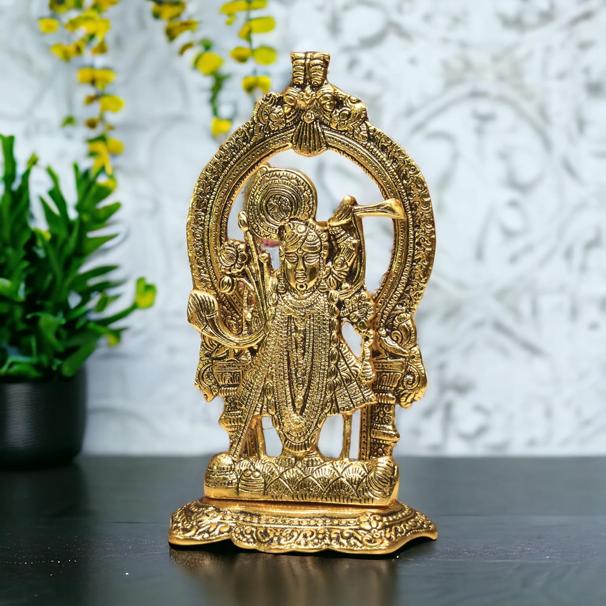 KridayKraft Aluminium Hindu God Sri Shrinathji Nathdwara Idol Sculpture Statue Murti,Dwarkadhish Idol for Puja