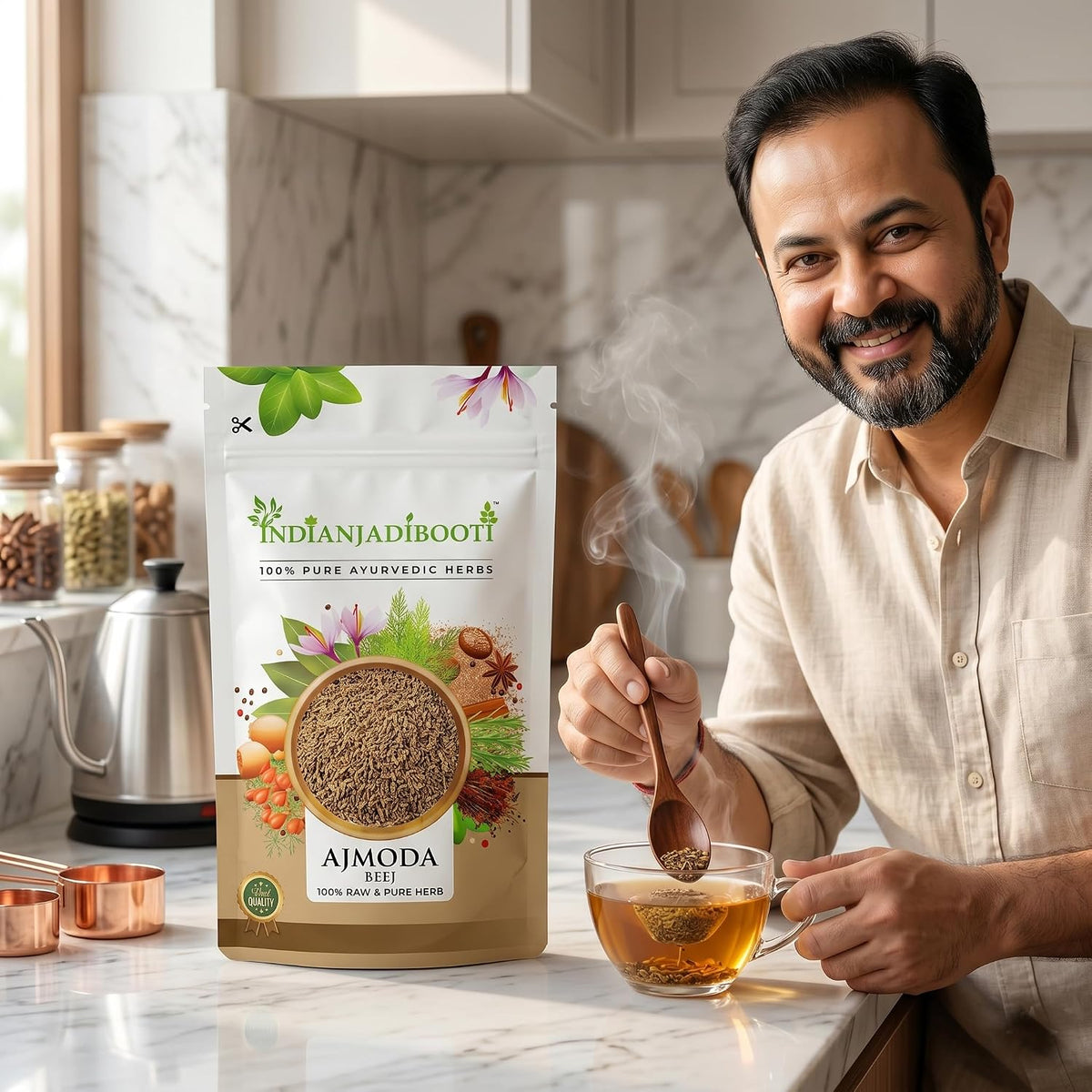 IndianJadiBooti Ajmoda (Beej) – Apium Graveolens | Celery Seeds | 900 Grams Pack | Pack Of 3