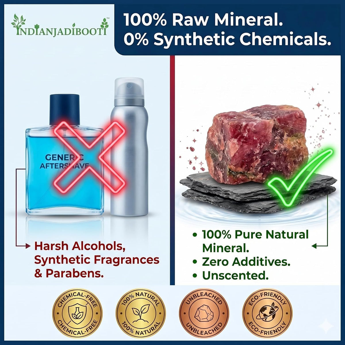 IndianJadiBooti Phitkari Alum 250 Grams | Fitkari Red Stone for Face Skin Tightening, Water Purification & Shaving | Red Crystals Alum | Gentle & Effective.