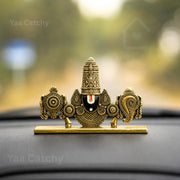 YaaNatural Yaa Catchy Lord Venkateswara Balaji Idol | Double-Sided 360° Design | Premium Antique Gold Resin Tirupati Balaji Murti | Car Dashboard, Home Temple, Office Desk & Pooja Decor | Spiritual Gift
