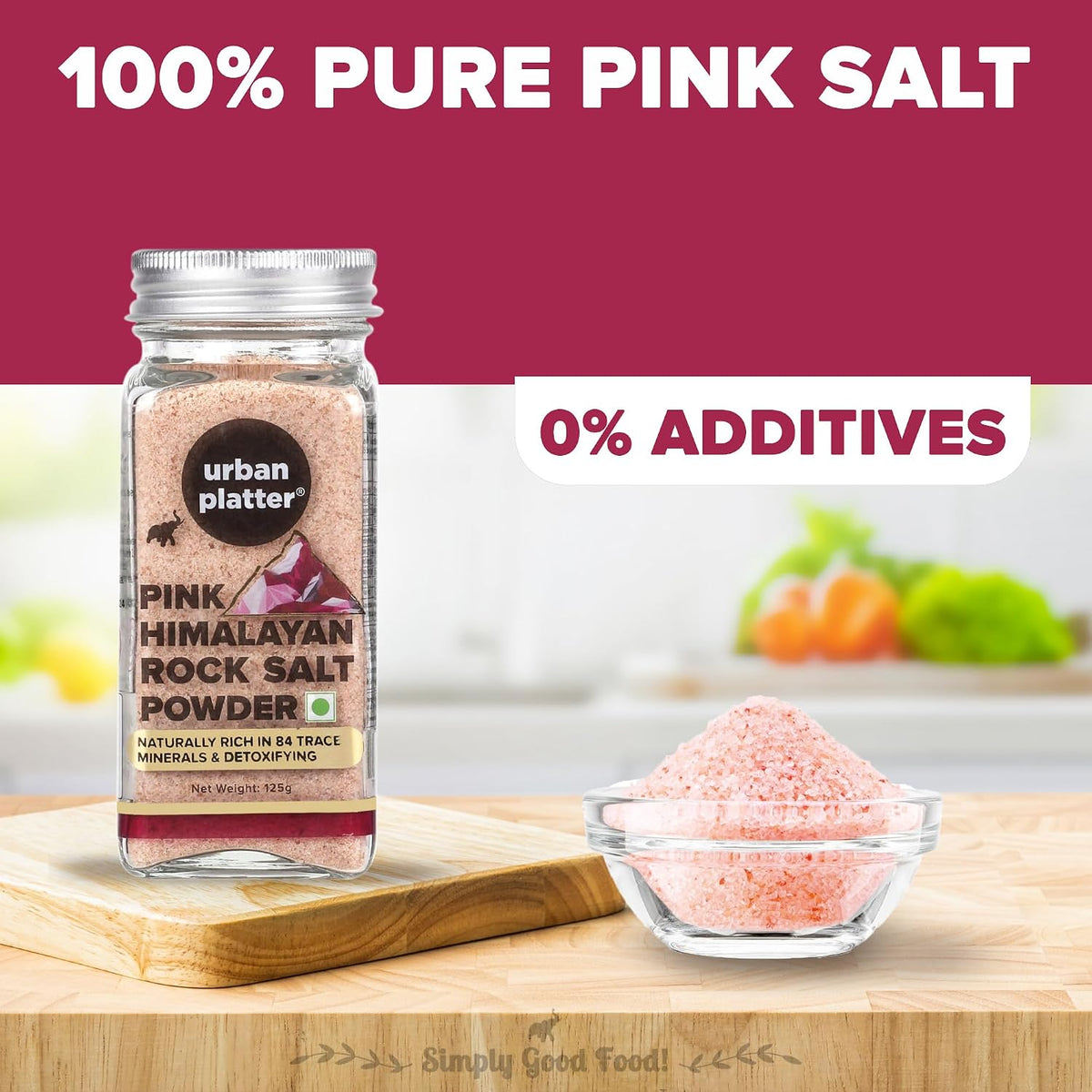 Urban Platter Pink Himalayan Rock Salt Powder, 125g (Unrefined | Natural | Additive Free)