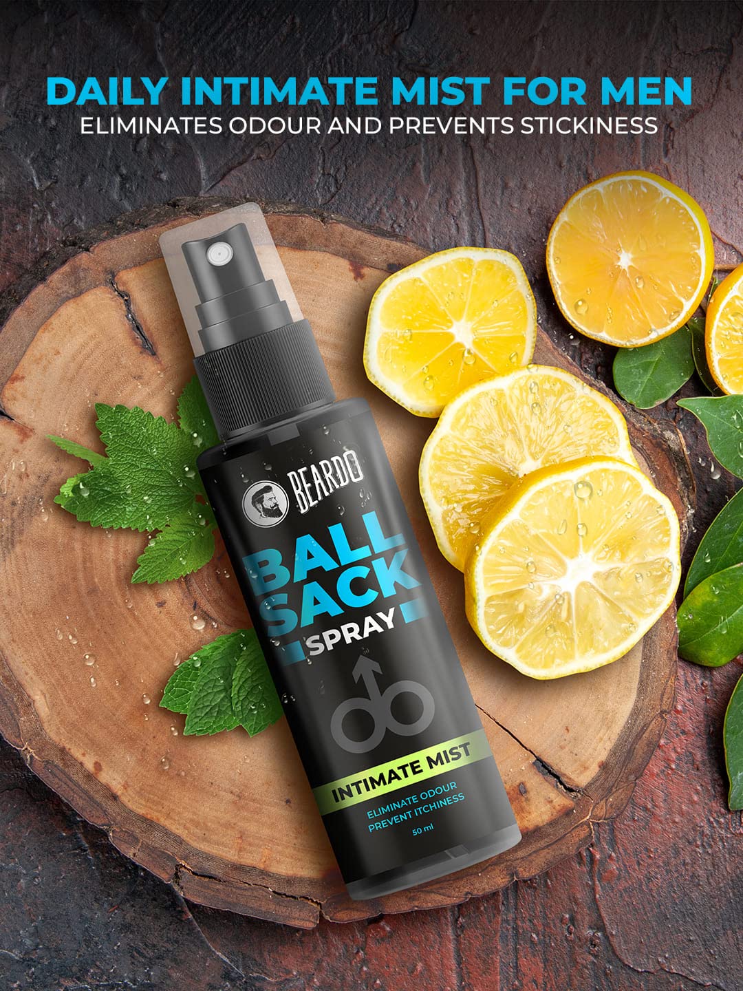 Beardo Ball Sack Spray For Men, 50ml | Intimate Care Spray for Fresh, Clean and Dry Balls | Intimate Hygiene Body Spray for Men; Prevents Odor, itch | Strictly for men Gift for men