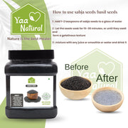 Yaa Natural Raw Sabja Seed 500g | Basil Seed | Tukmaria Seed for Weight Loss (Reduces Body Heat) 100% Natural Quality Edible (