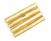 NMII Non-Precious Metal Base Metal with Curtting Pattern and Pearl Studded worked Glossy Finished Kada/Bangle Set For Women and Girls