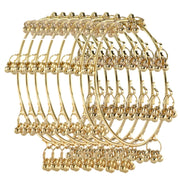 NMII Ethnic Wear Bangles Gold-Tone Alloy with Musical Ghungroo Charms | Women Fashionable Jewelry | Designer Bracelet Bangles For Girls | Viral Kashmiri Chudiya for Weddings, Festivals & Parties