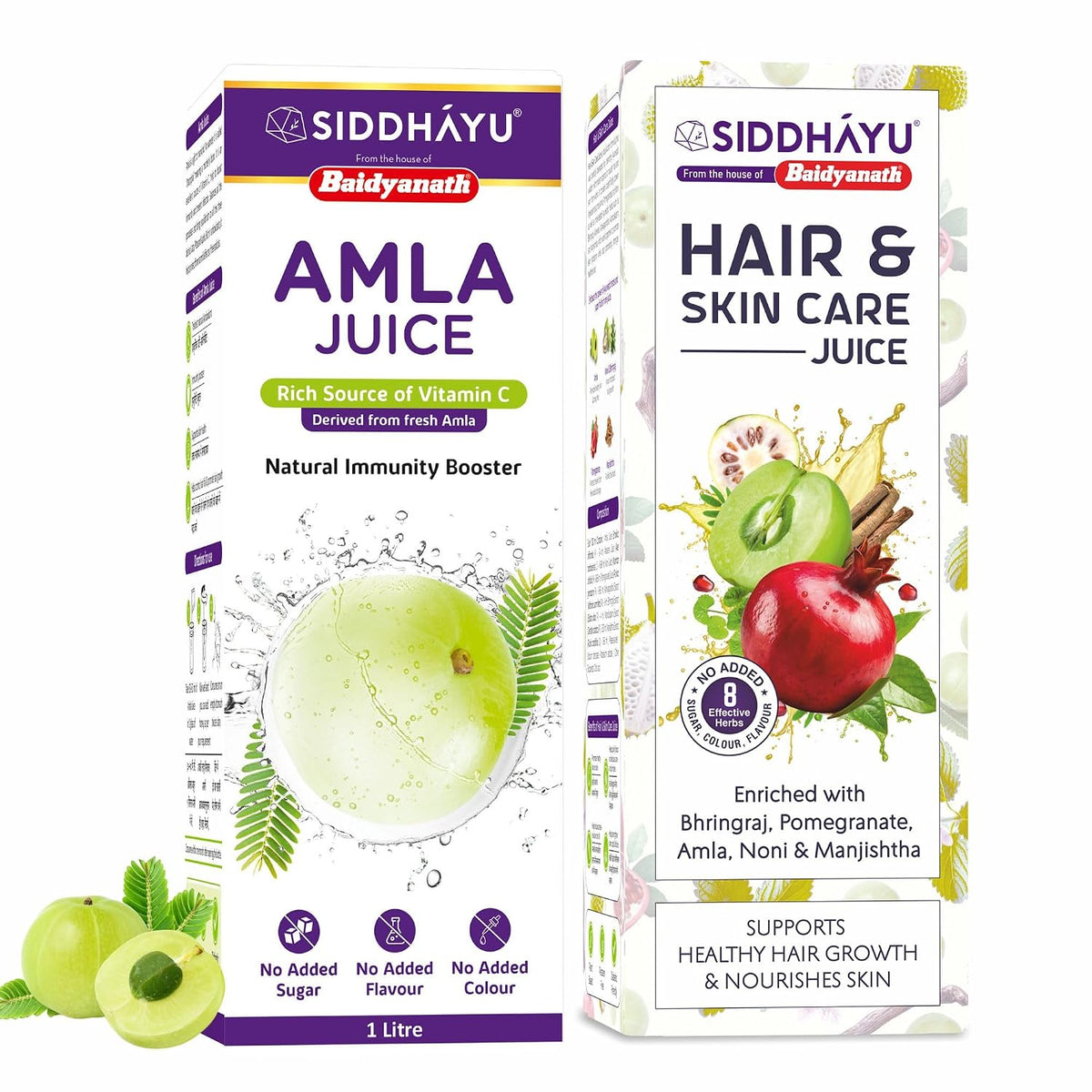 Baidyanath Asli Ayurved Amla Juice, Cold-Pressed - 1L Baidyanath Hair and Skin Care Juice - 1L