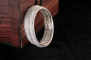 NMII Stylish Alloy Metal Kada Set With Glittering American Diamond Stones For Women & Girls | Women Bangles Design | Ladies' Metal Kada | Jewelry, Bridal Look & Festivals - Pack Of 2 Kada