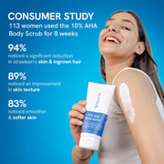 Be Bodywise 10% De Tan Lactic AHA Exfoliating Body Scrub 200g | Tan Removal & Soft-Smooth Skin | De-Tan Bathing Scrub with Centella Water & Aloe Vera, Removes Dirt & Dead Skin from Neck, Knees, Elbows & Arms | All Skin Types