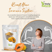 Holy Natural Ripe Papaya Fruit powder -100 GM | Also Called Carica papaya, papaw or pawpaw | Spray Dried Powder, Sugar Free, Rich source of phytonutrients, minerals and vitamins.