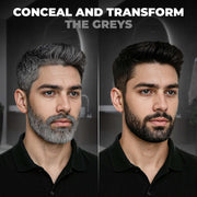 Beardo Blackout Hair Powder 4g - Black | Root Touch Up for Grey Hair | Instantly Covers Grey Roots, Beard Patches & Bald Spots | Thick Black Fiber Hairline Powder | Highly Pigmented, Long-Lasting & Matte Finish | Super-Fine Cover-up