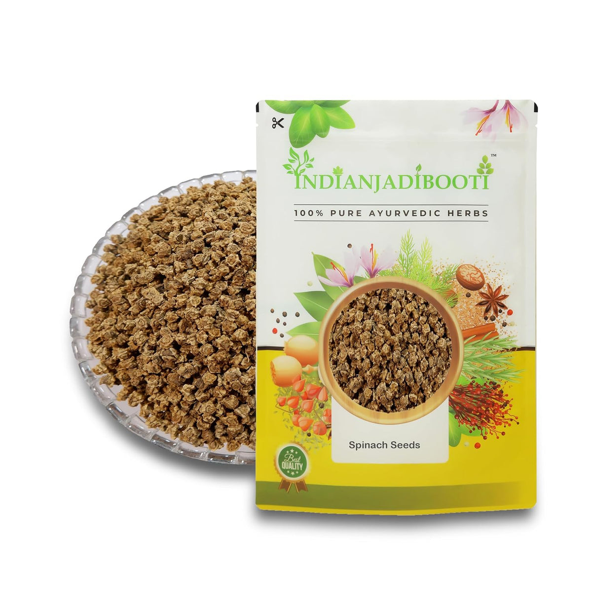 IndianJadiBooti Edible Spinach Seeds, 900 Grams Pack | (Pack Of 2)