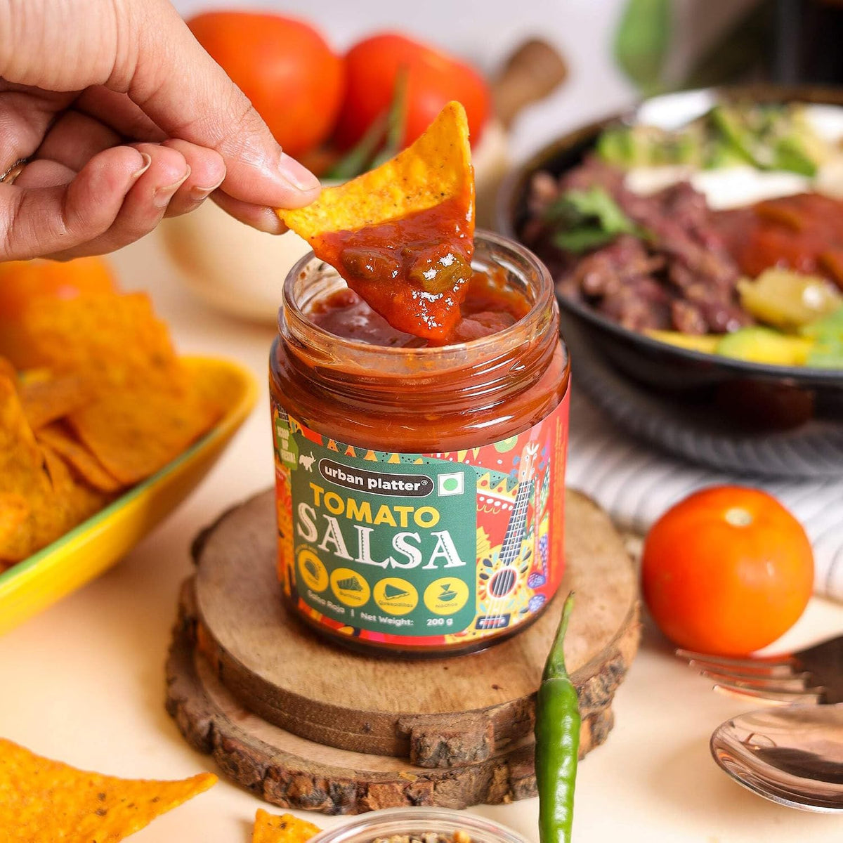 Urban Platter Tomato Salsa, 200g (Preservative Free | Vibrant & Zesty | Mexican Salsa)