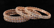 NMII Premium Metal with Zircon Gemstone Kada Bangles Set For Women and Girls | Fancy Women's Kada| Stylish Metal Bangles Set- Pack of 4