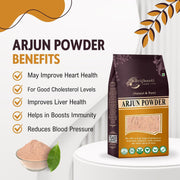 Brijbooti Arjun Ki Chaal Powder 500 Gr - Arjun Chal Tea - Organic Terminalia Arjuna Powder - Support Heart Health | FSSAI, GMP, ISO Certified
