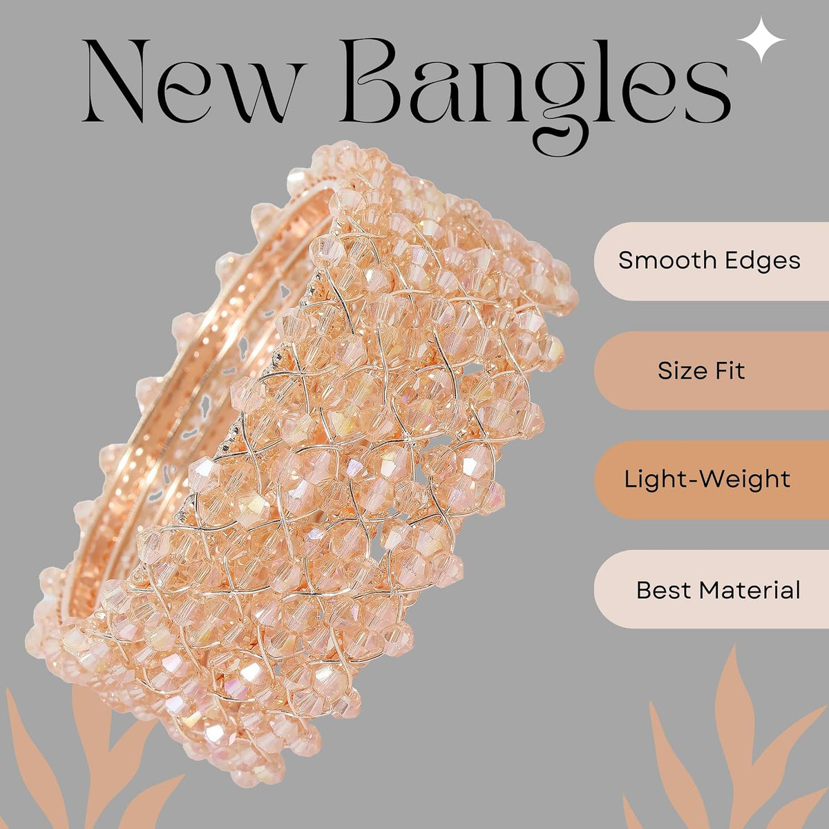 NMII Stylish Pearls Beads Bangles Set For Women & Girls | Women's Bangles Bracelet | Metal Bangles Kada Set For Wedding, Party, Festival, Daily | Women's Fashion Jewellery- Set of 4