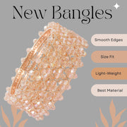 NMII Stylish Pearls Beads Bangles Set For Women & Girls | Women's Bangles Bracelet | Metal Bangles Kada Set For Wedding, Party, Festival, Daily | Women's Fashion Jewellery- Set of 4