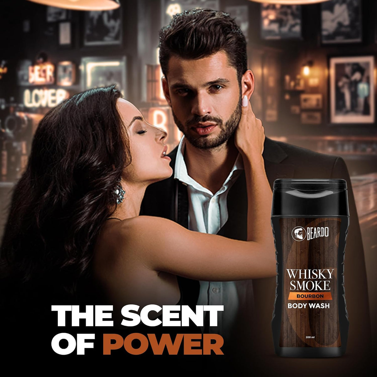 Beardo Whisky Smoke Bodywash 200ml | Bold Whisky Smoke-Inspired Fragrance | Deep Cleansing & Hydrating Formula for Fresh, Smooth Skin | Perfumed Body wash