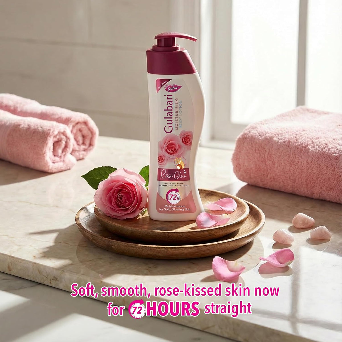 Dabur Gulabari Moisturizing Body Lotion – 800 ml (Pack of 400ml x 2) | For Men & Women | Dry Skin Care | With 100% Organic Rose Oil & Shea Butter | Dermatologically Tested | Paraben Free | 72 Hour Moisturisation