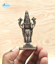 SHINDE EXPORTS Small Size Brass Metal Lord tirupati Balaji Idol for car Dashboard Home (Copper Tone Style 2)