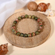 ASTRODIDI Natural Certified Unakite Stone Bracelet for emotional balance, personal growth and physical well-being by harmonizing the heart and mind | Reiki Feng-Shui Healing Crystal Gemstone Bracelet
