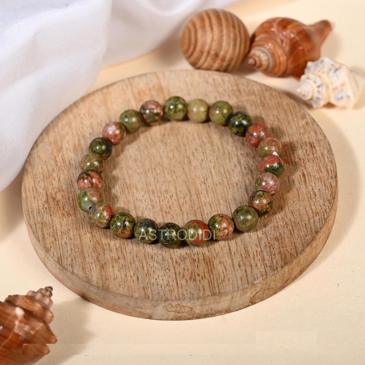 ASTRODIDI Natural Certified Unakite Stone Bracelet for emotional balance, personal growth and physical well-being by harmonizing the heart and mind | Reiki Feng-Shui Healing Crystal Gemstone Bracelet