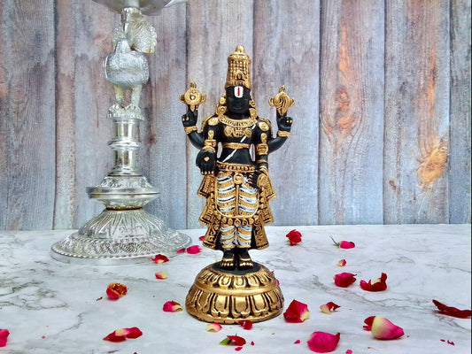 SHINDE EXPORTS Govinda Idol for car Dashboard/Balaji murti for car/tirupati Balaji murti/Balaji Statue for Pooja Room (Multicolor)