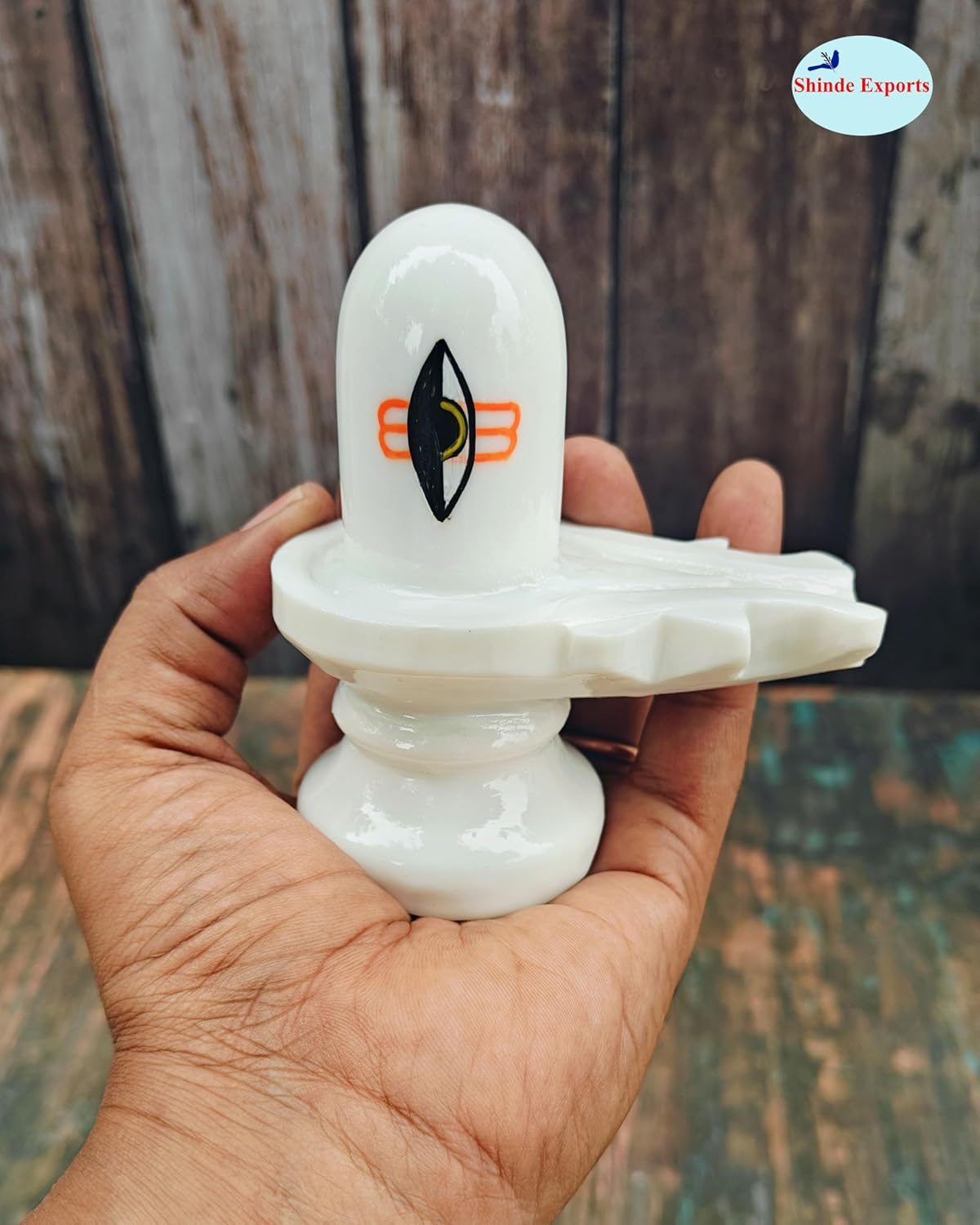 SHINDE EXPORTS Small White shivling Idol for Home puja (10cm)