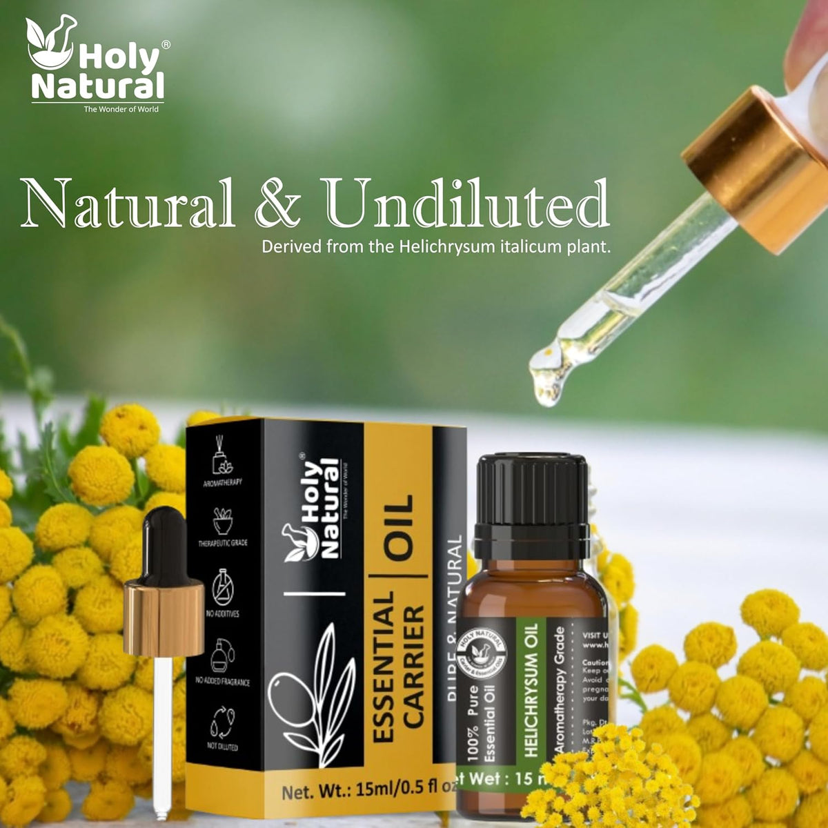 Holy Natural Helichrysum Essential Oil - 15 ML