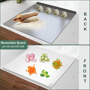 Parage Large Stainless Steel Chopping Board (41 x 31 cm) | Heavy Duty Metal Cutting Board with Anti-Skid Silicone Pads | Durable, Rust-Proof Kitchen Board for Vegetables, Meat & Fruits
