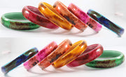 NMII Glass and Feather Pattern with Glossy Finished Kada Set For Women and Girls, (Multi-Colour2_2.8 Inches), Pack Of 12 Kada Set