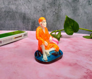 SHINDE EXPORTS shirdi Saibaba Marble Idol 4 inches for car Dashboard and Gifting