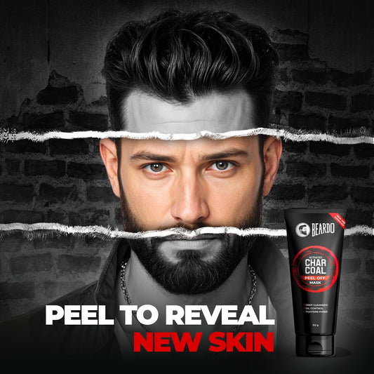 Beardo Activated Charcoal Peel Off Mask for Men, 100g | Charcoal Face Mask for Glowing Skin | Detoxing Facial Kit for Men | Peel Off Mask For Oily & Dirt free skin
