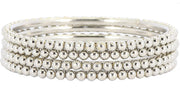 NMII Metal Base Metal with Ball Chain Linked Glossy Finished Kada Set For Women and Girls