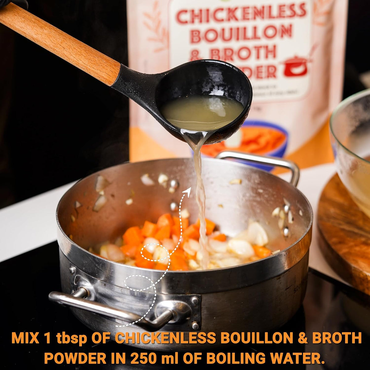 Urban Platter Vegan Chicken-less Bouillon & Broth Powder, 1kg (Plant-Based | Instant Soup Base | MSG-free | Umami-Rich)