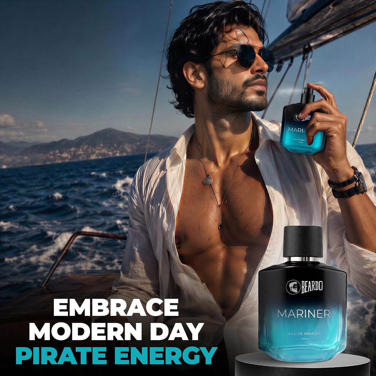 Beardo Mariner Perfume For Man, 100ml | Marine, Fresh, Musky Perfume For Men | Eau De Parfum | Perfume For Man | Long Lasting Fragrance | Gift For Men | Husband | Boyfriend