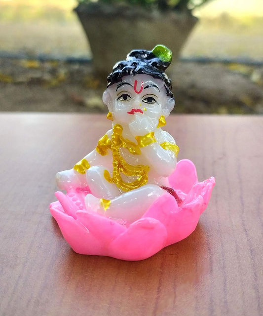 SHINDE EXPORTS Krishna Idol Small for Pooja/kanha ji ki murti/Krishna Statue Marble/Krishna murti 6cm