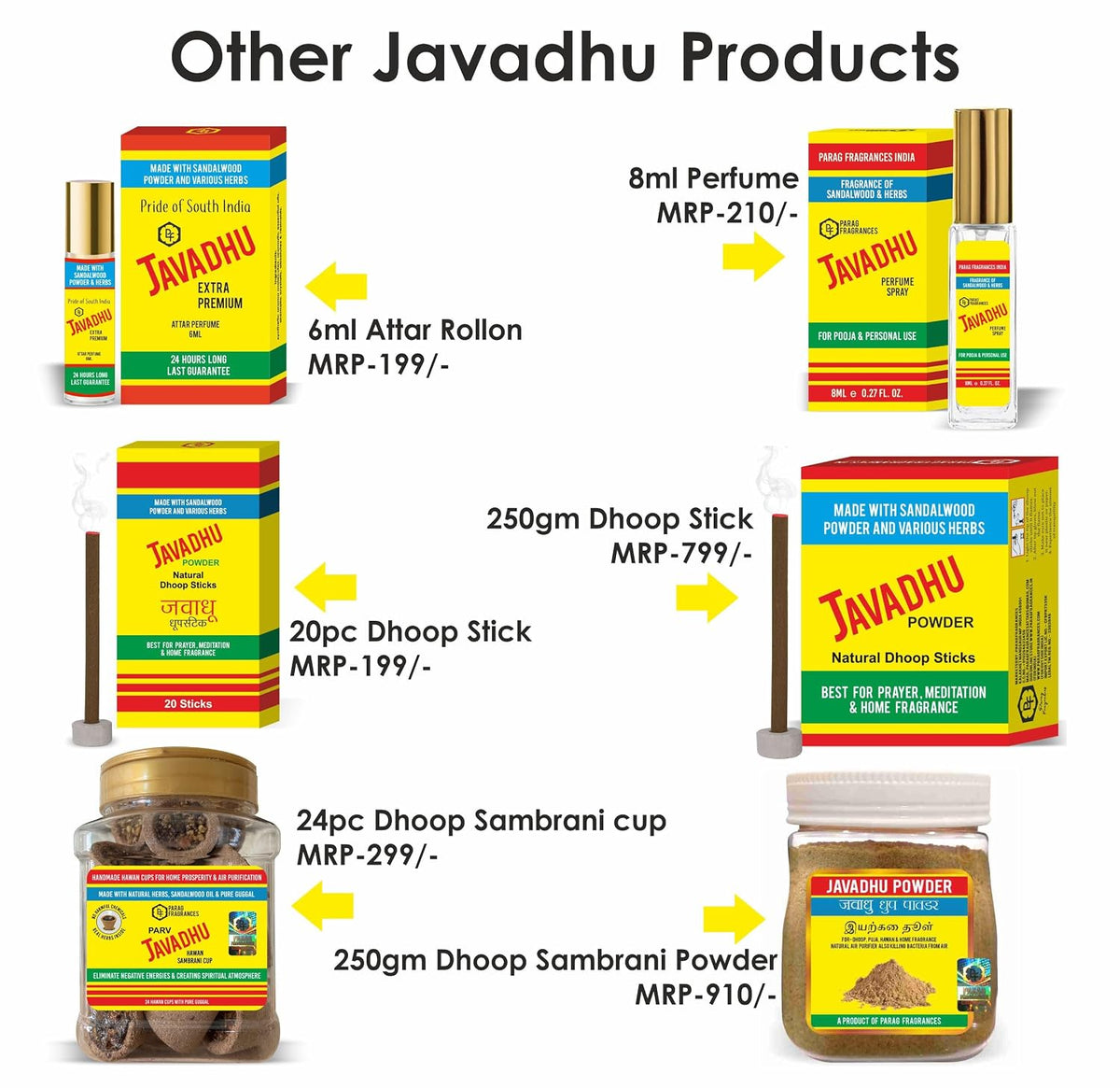 Parag Fragrances Alcohol Free & Long Lasting Attar Perfume Roll-On 6ml (Javadhu)