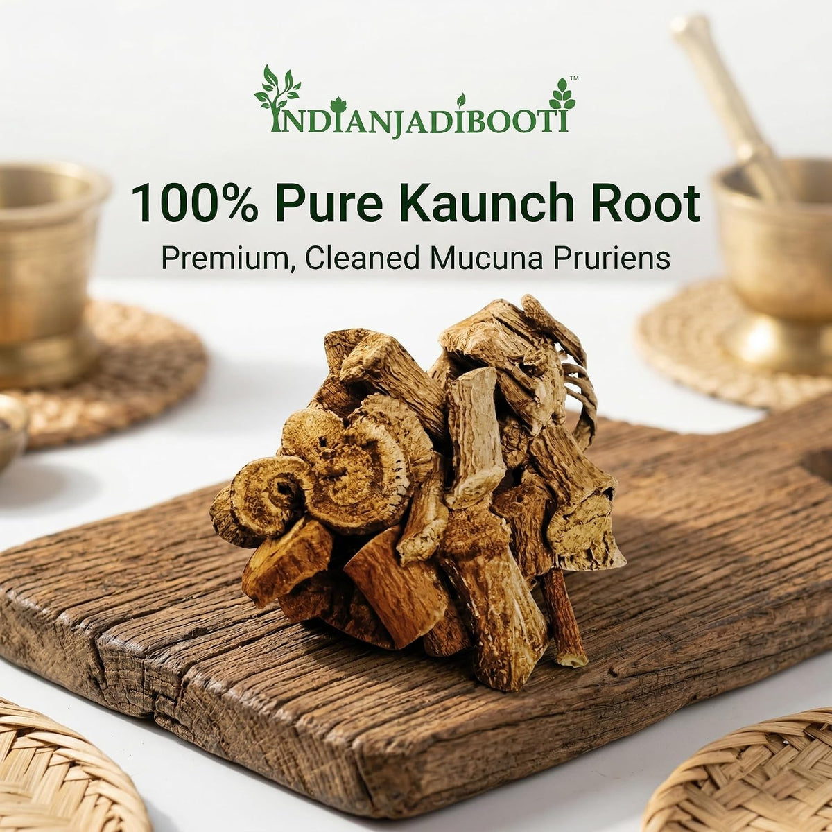 IndianJadiBooti Kaunch Root (250g Pack Of 2) | Mucuna Pruriens Root | Kaunch Ki Jad | Raw Ayurvedic Herb for Strength, Vitality & Nourishing Support | Velvet Bean | Dried & Cleaned