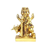 Aalayam Selveer Datta Murti Brass Small | Dattatreya Idol Small | Dattatreya Murti Small | Datta Guru Murti Small | Dattatreya Idol Brass 7.5 CM Height Brass Gold Colour 1 Piece