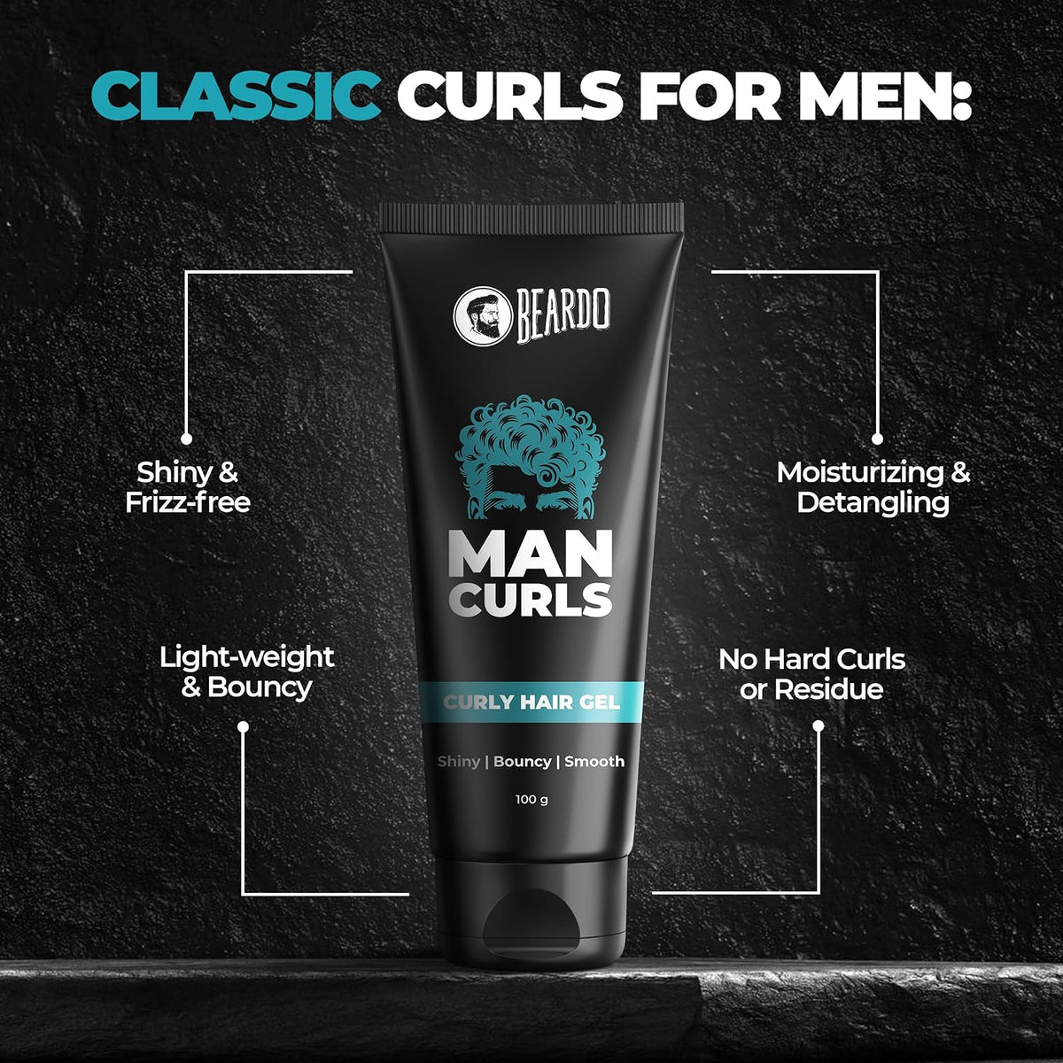Beardo Man Curls 100g | Curly Hair Cream for Bouncy, Shiny & Defined Curls | Flaxseed Gel for Hair, Leave in Cream, Hair Styling Cream for Men & Women