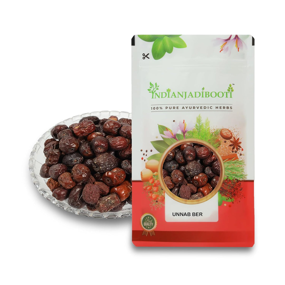 IndianJadiBooti Pure Unnab Ber (Ziziphus Jujuba) | Traditional Botanical for Throat Harmony, Respiratory Comfort & Calming Vitality | 100g Pack