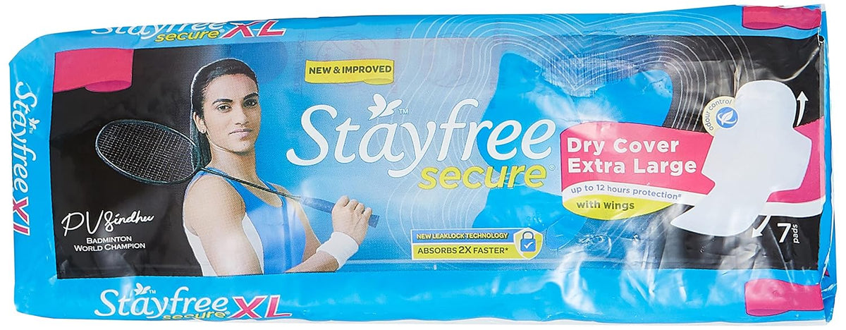 Stayfree Secure XL Dry cover (with wings, 7 pads)