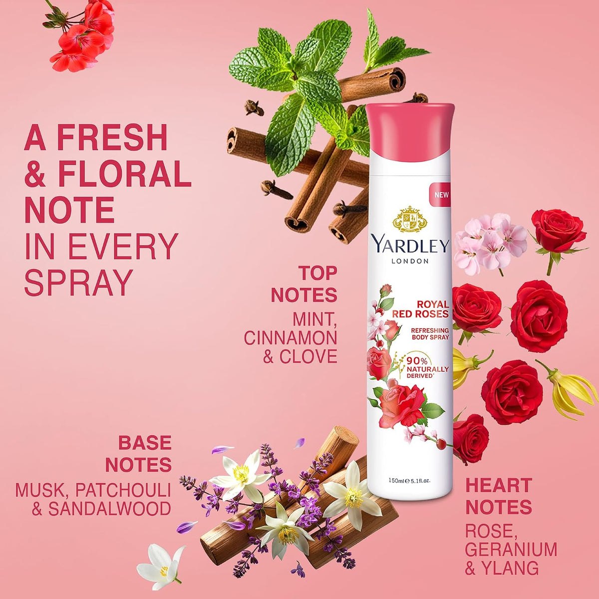 Yardley London Royal Red Roses Refreshing Deo For Women, 150ml