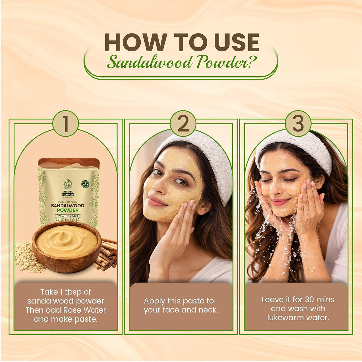 The Old Natural Sandalwood Powder & Multani Mitti Combo (200g Each), 100% Pure & Natural Chandan + Fuller’s Earth, Face Pack for Glowing Skin, Oil Control, Acne Care, Deep Cleansing, Skin & Hair Care