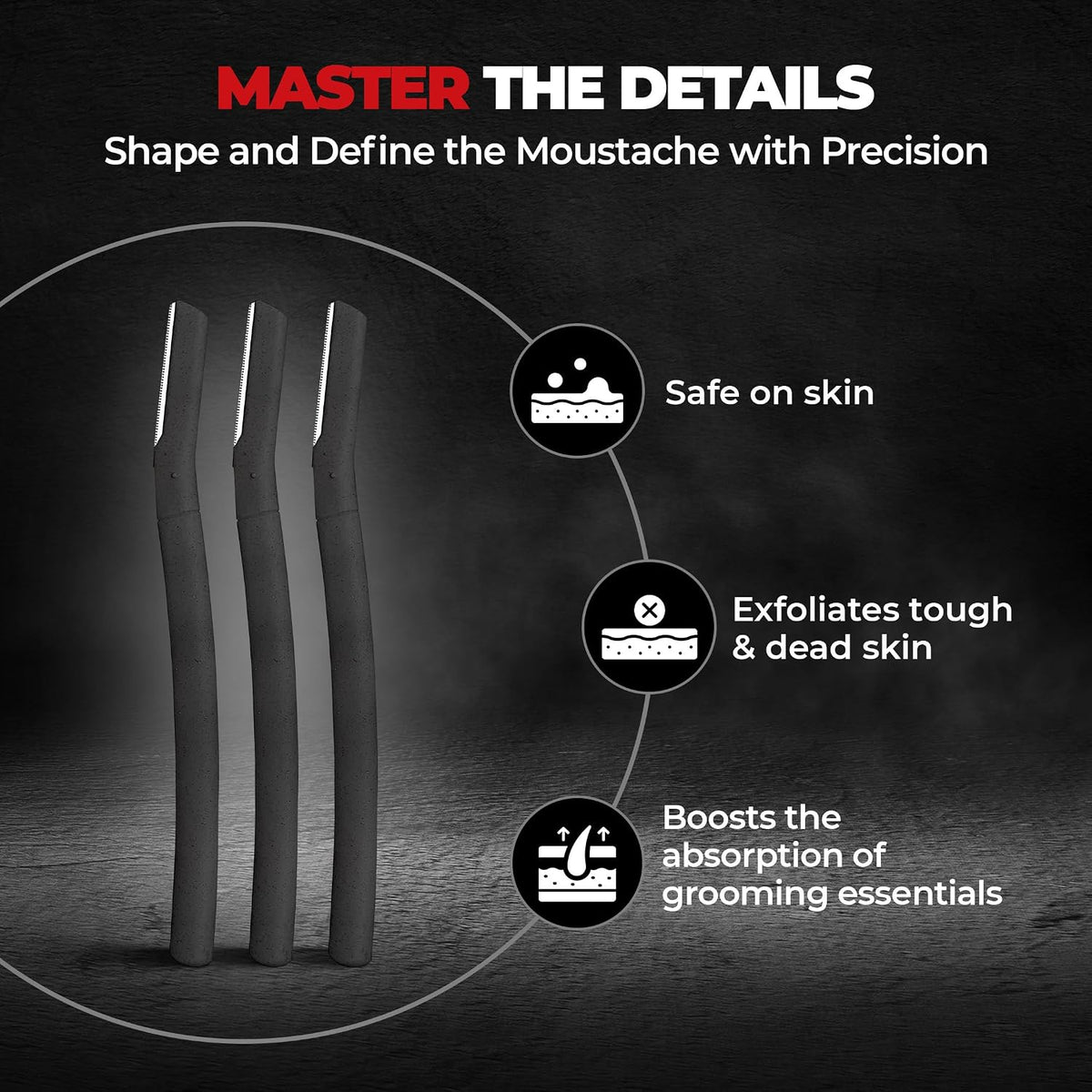 Beardo Moochwala Growth Combo for Men | Derma Roller + Moustache Growth Roll-On + Styling Tool | Helps Stimulate Hair Follicles | Supports Thicker, Fuller-Looking Moustache | Easy At-Home Moustache Care Kit